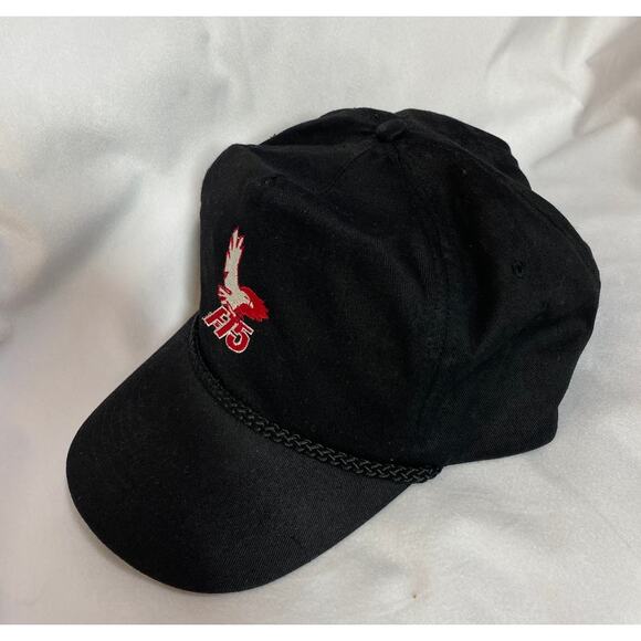 Vintage Embroidered F-15 Eagle Black Adjustable Baseball Cap Trucker Hat - Picture 3 of 7